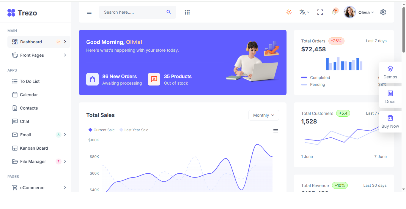 Admin Dashboard View 1